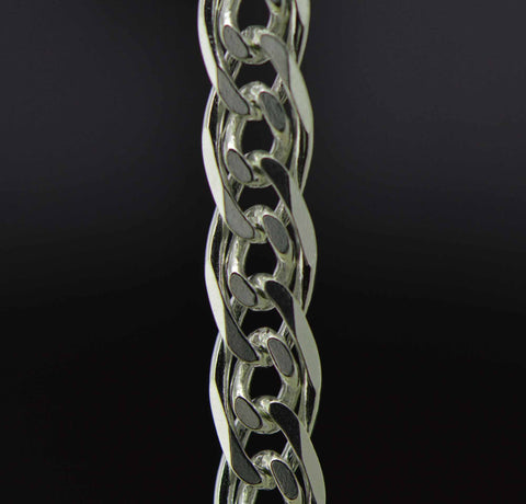 sterling silver nona jewelry chain 5 mm. wide close up detail