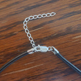 Black Leather 3 mm. Cord Necklace 16 Inch with 2 Inch Extender (Copy)