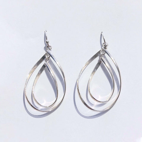 2 Curvy Raindrops Hook Earring