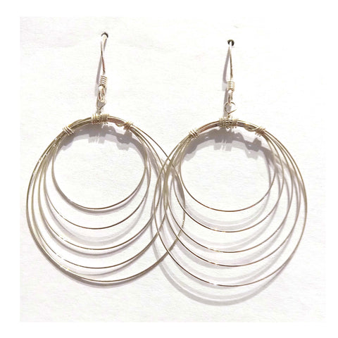 5 Thin Wire Circle Hook Earrings