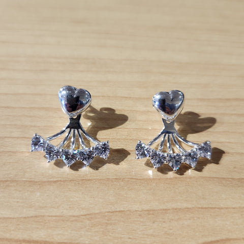 Heart Cut CZ Jacket with Heart Stud