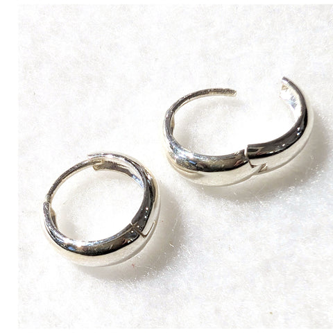 Mini All Silver Hoops