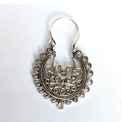 Scrolled Wire Circle Earring