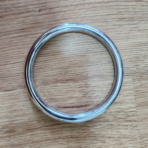 large sized and thick plain high polish sterling silver bangle