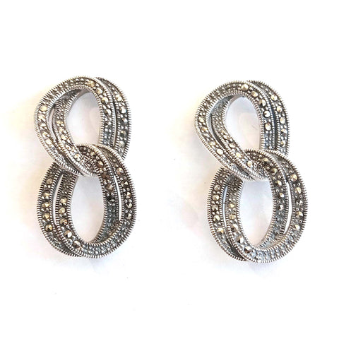 Marcasite Curb Link Earrings