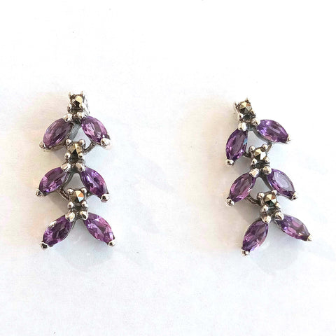 Marquise Cut Amethyst Earrings