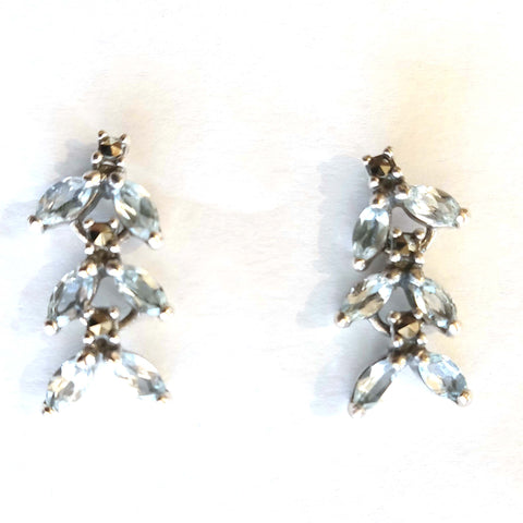 Marquise Cut Blue Topaz Earrings