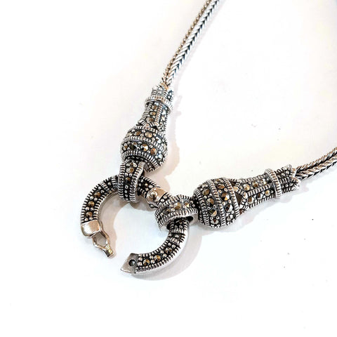 Marcasite "bale clasp" necklace