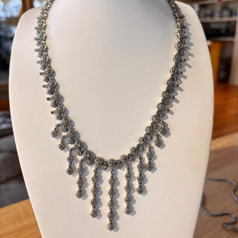 "Fringe" Marcasite Necklace