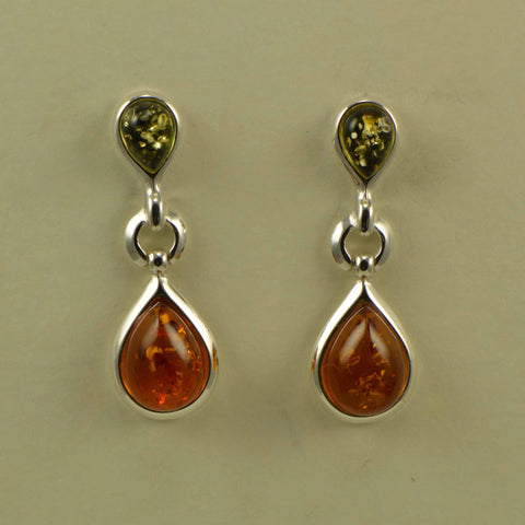 2 tone hinge drop post earring