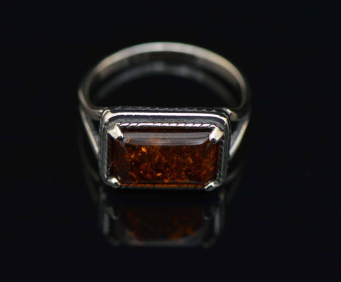 Cognac Rectangle Rope Ring