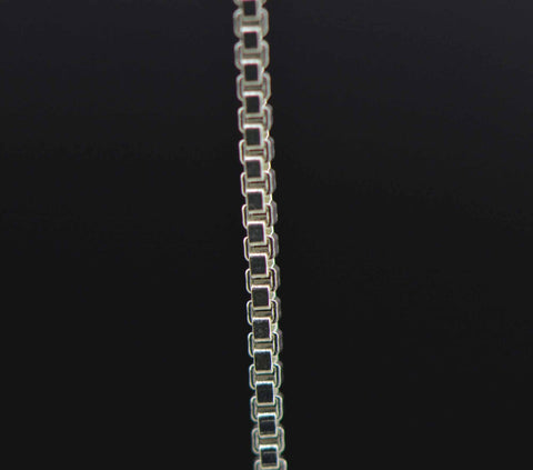 sterling silver box jewelry chain 2 mm. fine detail
