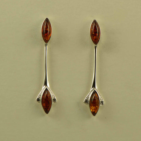 Amber dangling seeds earrings