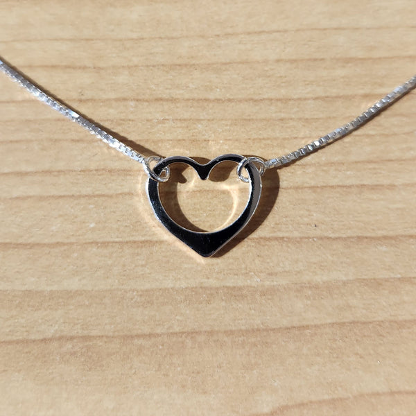 Puffed Heart Chain Extender in Sterling Silver