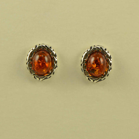 filigree oval post earrings