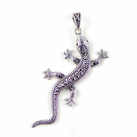 gecko marcasite pendant