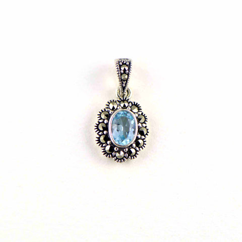 blue topaz "fancy" small pendant