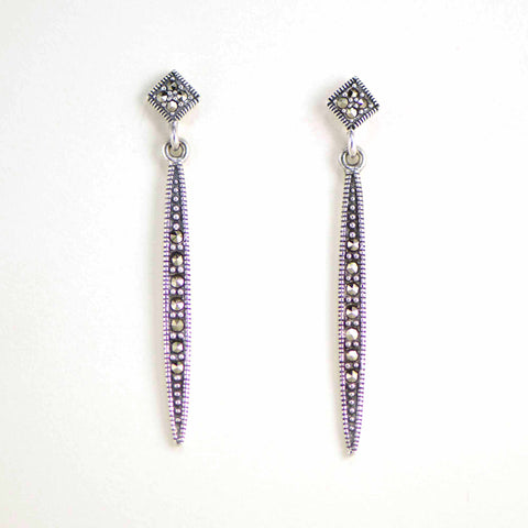 Marcasite "Long Seeds" Earrings