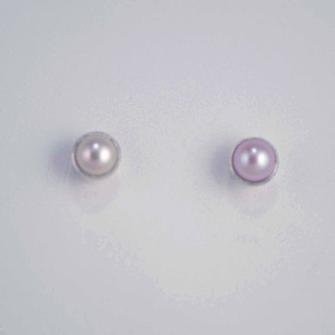 Pink Pearl Stud Earrings