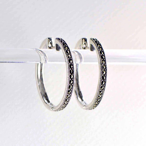 Marcasite on sale hoop earrings