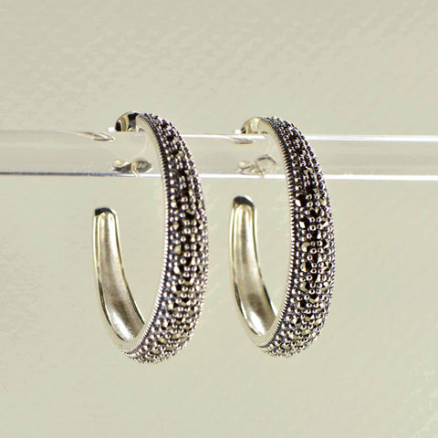 marcasite hoops with post earrings