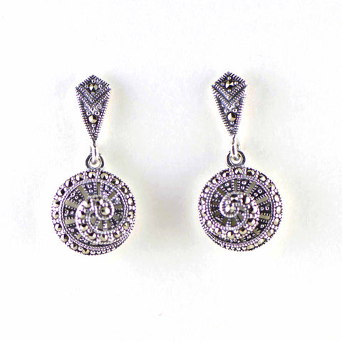 nautilus shell marcasite post earrings