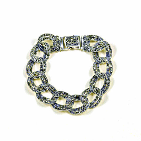 marcasite curb chain bracelet