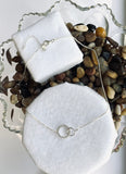 inline chain necklace circle with pave CZs