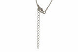 inline chain necklace circle with pave CZs