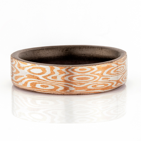 mokume gane ring 6 mm. wide