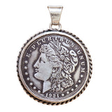 Morgan Silver Dollar Oxidized Pendant