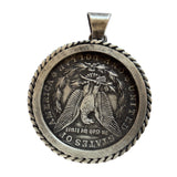 Morgan Silver Dollar Oxidized Pendant