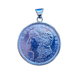 Silver dollar pendant