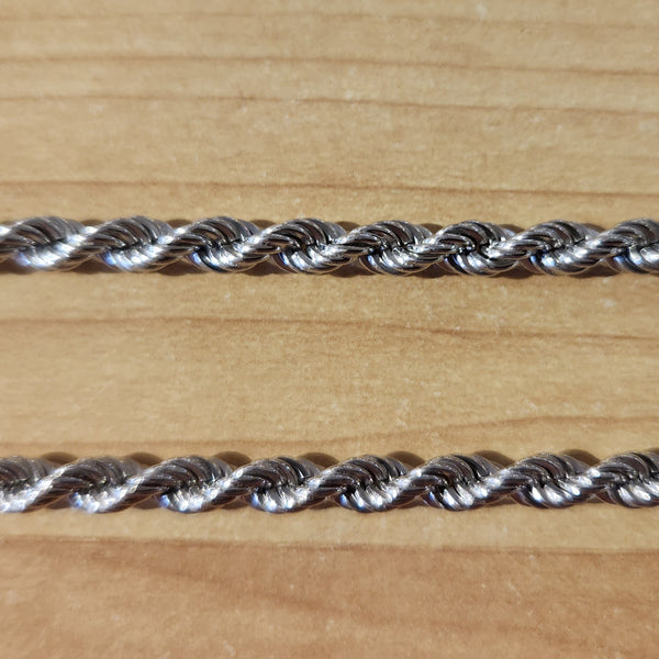 4 mm. handmade rope chain 16 in. 18 in. 20 in. – Mar Silver Jewelry