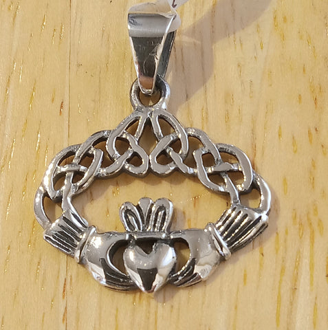 Claddagh Pendant with Celtic Knot