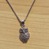 Beaded Oxidized Owl Pendant