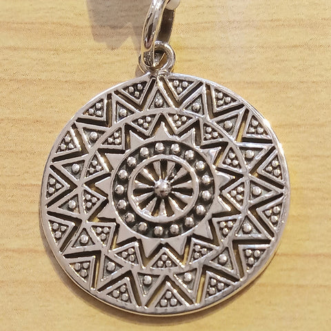 Oxidized Mandala Pendant