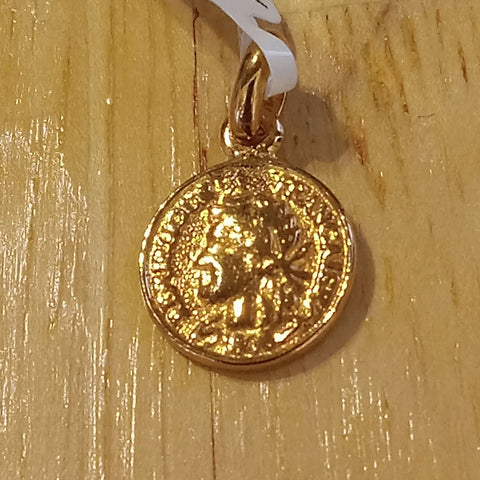 Small Gold Plated Republique Francaise Coin Pendant