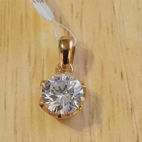 Gold Plated White CZ Pendant