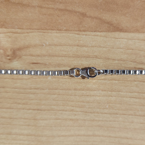 large silver box chain necklace