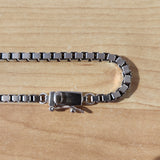 wide oxidized box chain bracelet