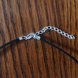 Black Leather 2 mm. Cord Necklace 16 Inch with 2 Inch Extender