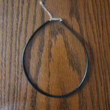 Black Leather 3 mm. Cord Necklace 16 Inch with 2 Inch Extender (Copy)