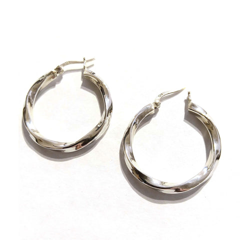 Twisted Square Wire Hoop Earring