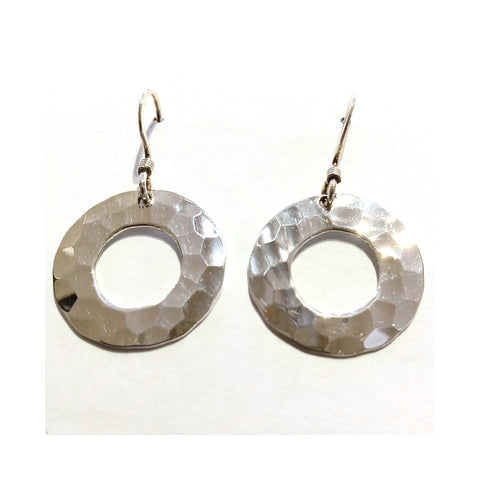 Hammered Washer Hook Earring