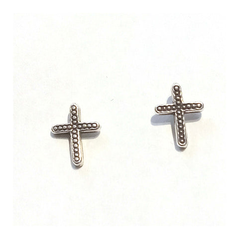 Small Beaded Cross Post Earrings
