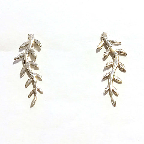 Leafy Twig Climber Earrings