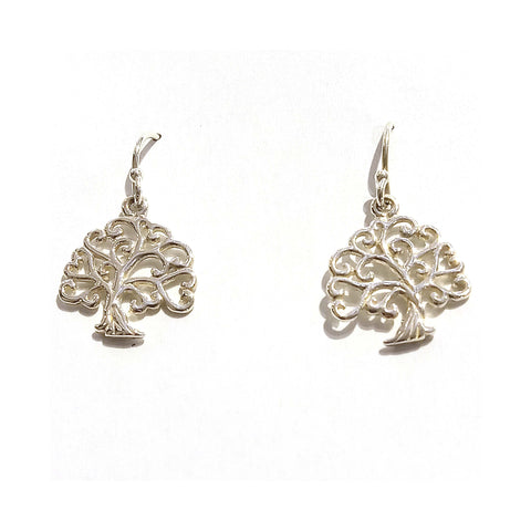 Tree of Life Curly Branches Hook Earrings