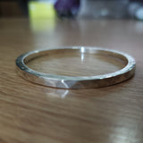 bangle bracelet in hammered sterling silver bracelet is a circle but make of squared wire