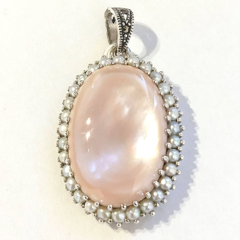 Oval Pink Mother-of-Pearl Pendant